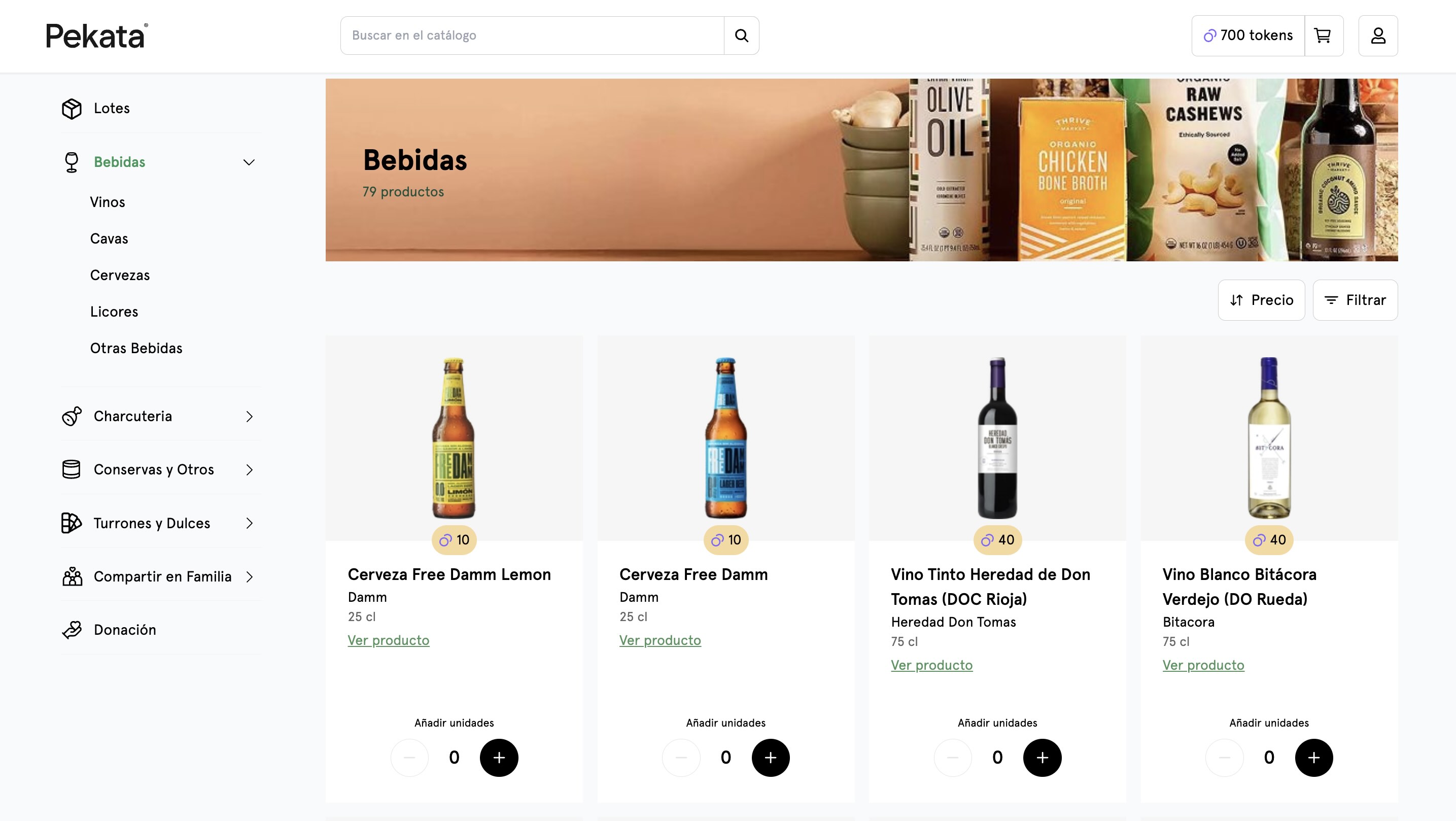 Interfaz de la plataforma online Pekata